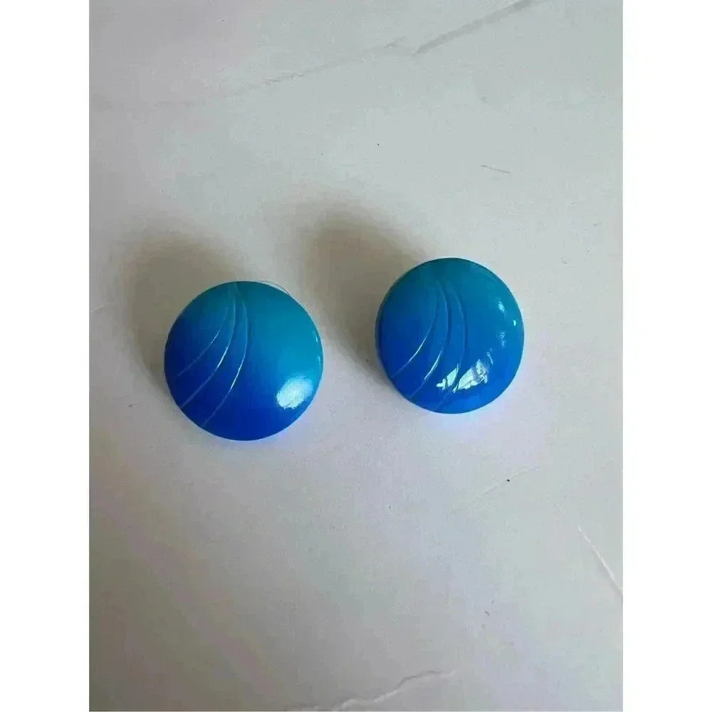 ‎𝅺Blue ombré vintage round earrings